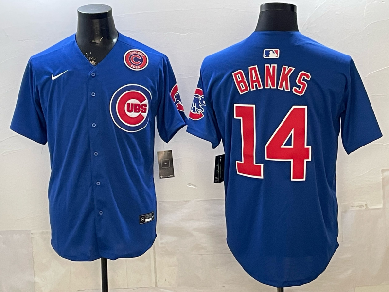 Men 2026 Chicago Cubs #14 Banks Blue Game Nike MLB Jersey 2603005